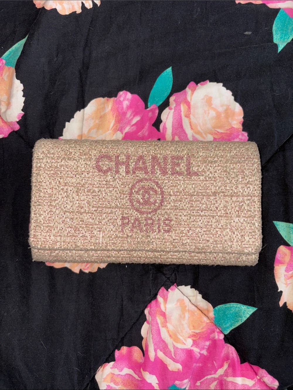 CHANEL Deauville Tweed Flap Wallet